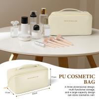 1-4 Uds Bolsa de Cosméticos de Viaje de Gran Capacidad, Bolsa de Maquillaje de PU, Bolsa de Lavado de Viaje Multifuncional y Portátil de Viaje con Asa y Cremallera, para Viajes, Baño - details 1