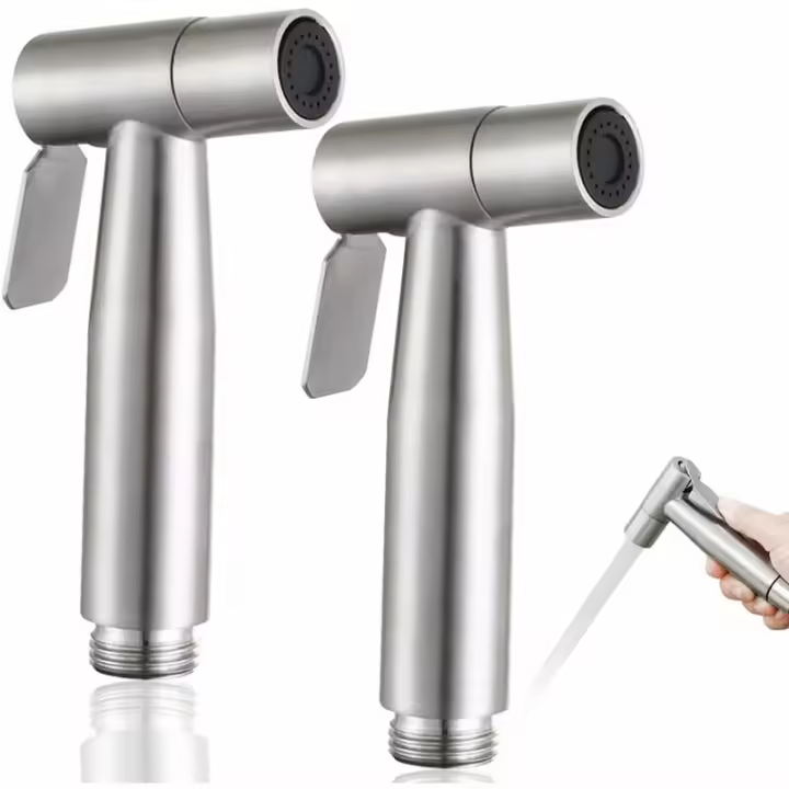 2 pièces Pulvérisateur de bidet,Douchette WC, Kit de pulvérisateur de bidet en Acier inoxydable,Pulvérisateurs d'hygiène personnelle et de toilette - 1