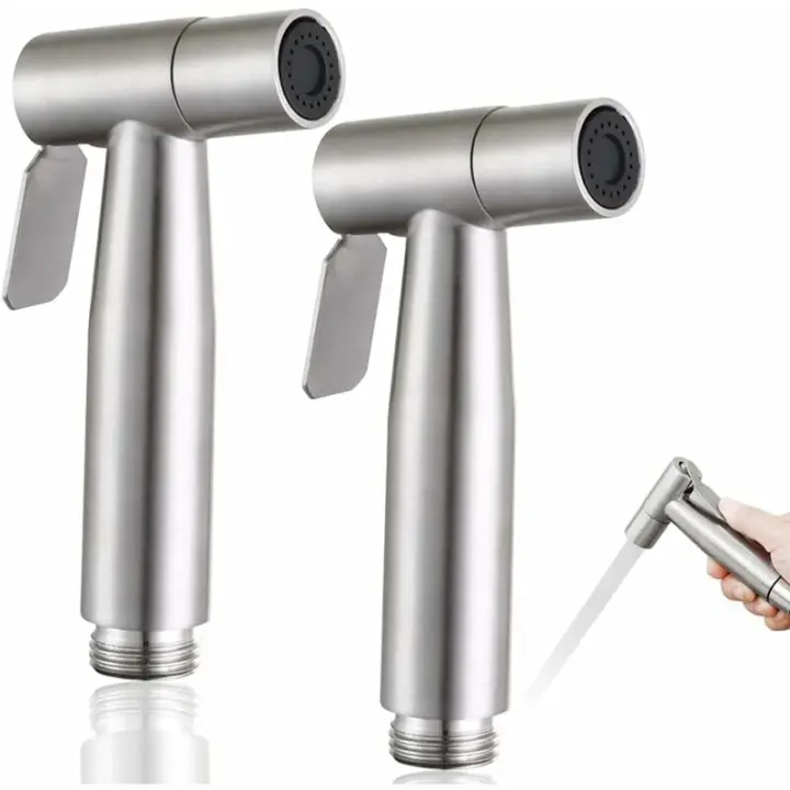 2 pièces Pulvérisateur de bidet,Douchette WC, Kit de pulvérisateur de bidet en Acier inoxydable,Pulvérisateurs d'hygiène personnelle et de toilette - 1