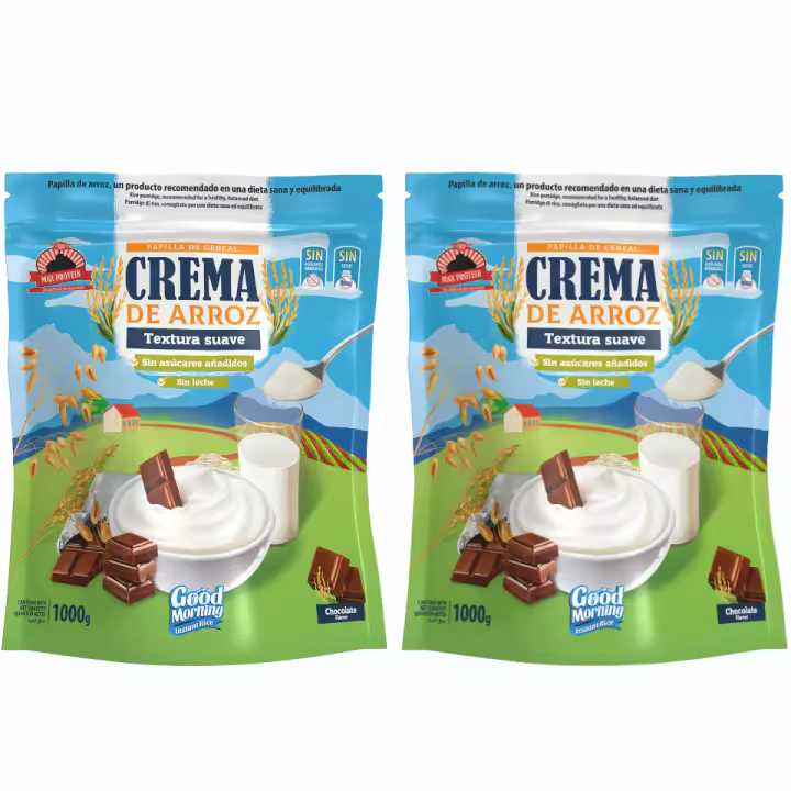 X2 CREMA DE ARROZ (2X1KG) CHOCOLATE - Max Protein  Sin azúcares añadidos  Deliciosos sabores ! Alta calidad - 1