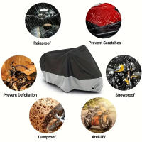 Cubierta Para Motocicleta Impermeable a Todas Las Estaciones Protección UV Y Antipolvo Tejido Resistente Al Desgaste Cubierta Para Motocicleta Motorbike Outdoor Indoor Scooter - details 9