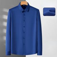 Camisa Social Para Hombre Antienvejecimiento Cuello En V Manga Larga Ajustada Blusa Negocios Blanco Oficina Tallas 5XL 6XL - details 15