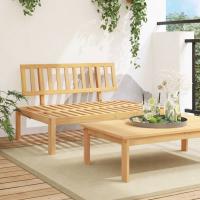 vidaXL Set de sofás de palets o mesas de jardín madera maciza de acacia en modelo Esquina + Mesa/Mesa/sofá central y más | acolchados duraderos para sofás de jardín terraza exterior - details 2
