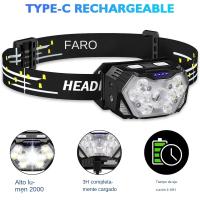 Linterna Frontal LED 9 Luces Con Sensor De Movimiento Recargable USB Para Pesca Camping Y Actividades Al Aire Libre Luz Portátil - details 5