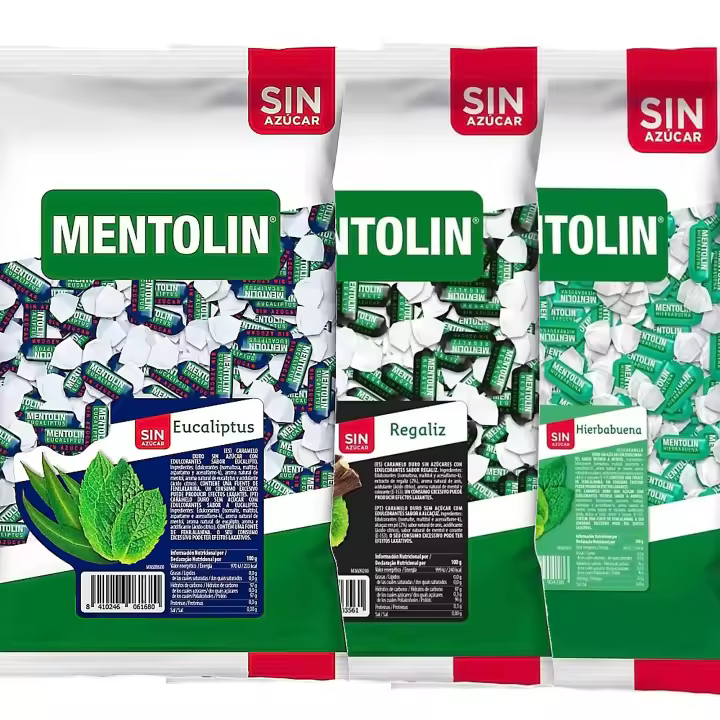 MENTOLIN PACK 3 Kg caramelos sin azúcar para la tos Eucaliptus & Regaliz & Hierbabuena - 1