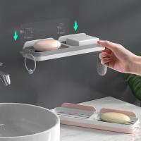 Soporte Para Jabón Doble Rejilla Adherente Al Muro De 4 Colores Organizador De Drenaje Para Baño Y Cocina Resistente Al Deslizamiento - details 7