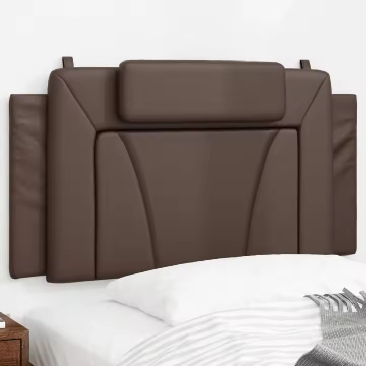 vidaXL Cabecero de cama acolchado cuero sintético marrón 100 cm - 1