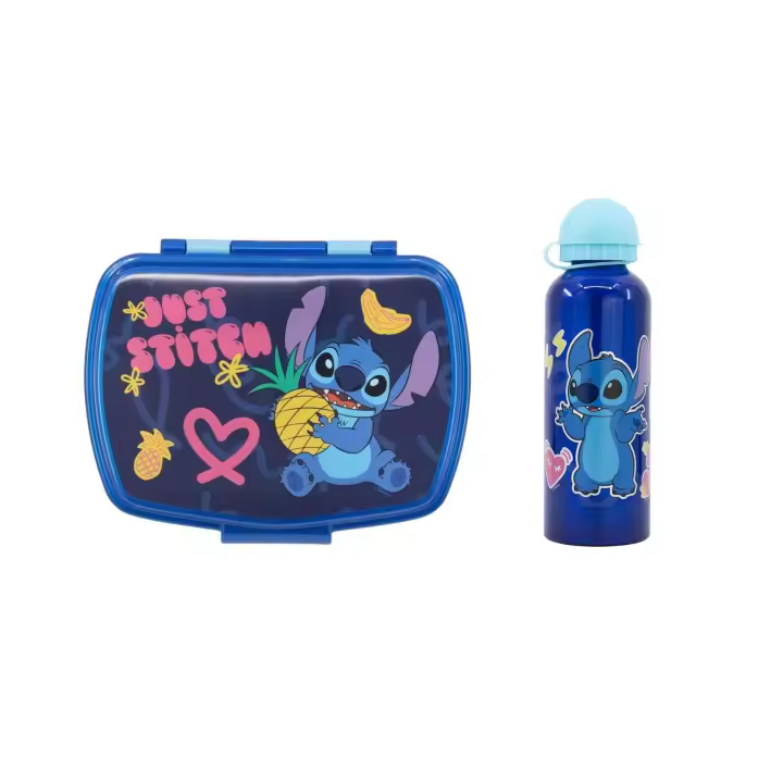 Stor Kit de Almuerzo Disney Lilo y Stitch con Fiambrera Sandwichera y Botella de Aluminio 530 ml - 1