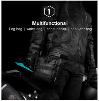 Bolsa De Cintura Para Motocicleta Rhinowalk 3L Estuche De Viaje Para Móvil Con Funda De Cintura Pierna Cadera Bum Negro Gris Verde - details 4