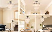 Lámpara De Techo De Cristal Con 3 Capas Y Diamantes Punzantes E27 Luces De Decoración Para Sala De Estar Y Dormitorio Fuente De Energía: Acción De Corriente - details 14