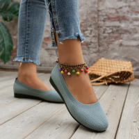 Zapatillas De Ballet Planas Para Mujer Confortables De Tejido Casual Slip on Oficina Barco Talla Grande Mocasines Redondas - details 19