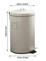 Cesta De Basura Redonda 5L Pedal Silencioso Estilo Romano Decoración De Habitación Caja De Limpieza Familiar Ecológica Metálica - details 12