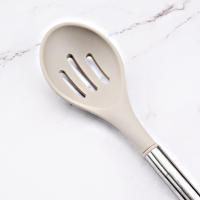 Juego De Utensilios De Cocina Ecológicos De Silicona No Adherente Con Mango De Acero Inoxidable Espátula Mezclador Para Huevo Y Cocina - details 4