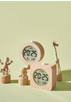 Reloj De Despertar De Madera Con Pantalla LED Y Función Snooze Mostrador Para Dormitorio Con Mostrador De Temperatura Y Fecha - details 12