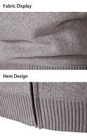 Chaqueta De Punto Para Hombre Con Cuello Erguido Y Cremallera Estilo Casual Thicken Fleece Caliente Suéter Con Patrón Rayado Abrigo De Invierno - details 12