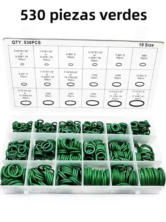 Kit De Accesorios De Sellado De Anillo O De Goma Para Aire Acondicionado Automotriz 270/530 Piezas Resistente a Aire Y Gas Para Mantenimiento Profesional - 1