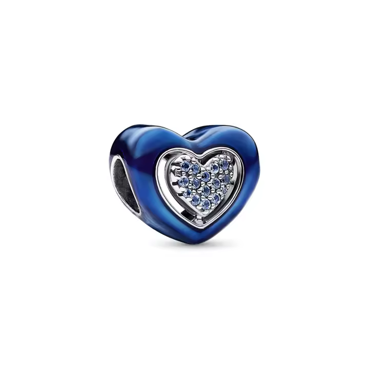 Charm Pandora 792750C01 corazón giratorio azul - 1