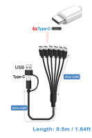 Cable USB C 6 En 1 Multiusos Para iPhone 15 Android Samsung Tablet Y Dispositivo TypeC Cargador De Alta Eficiencia PVC 3A - details 0