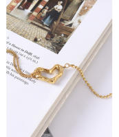Encanto Pulsera de acero inoxidable para mujer, cadena de bola de acero de doble capa con corazón hueco, joyería para fiesta, amigos, los mejores regalos, pulsera de acero inoxidable de Color dorado para mujer, joyería étnica Cultural - details 22