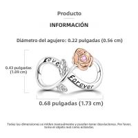 Encanto De Plata De 925 Para Pulsera Con Barco De Paseo Y Corazón Joyería Fina Para DIY Regalo Con Cuentas De Papel Y Rosas - details 114