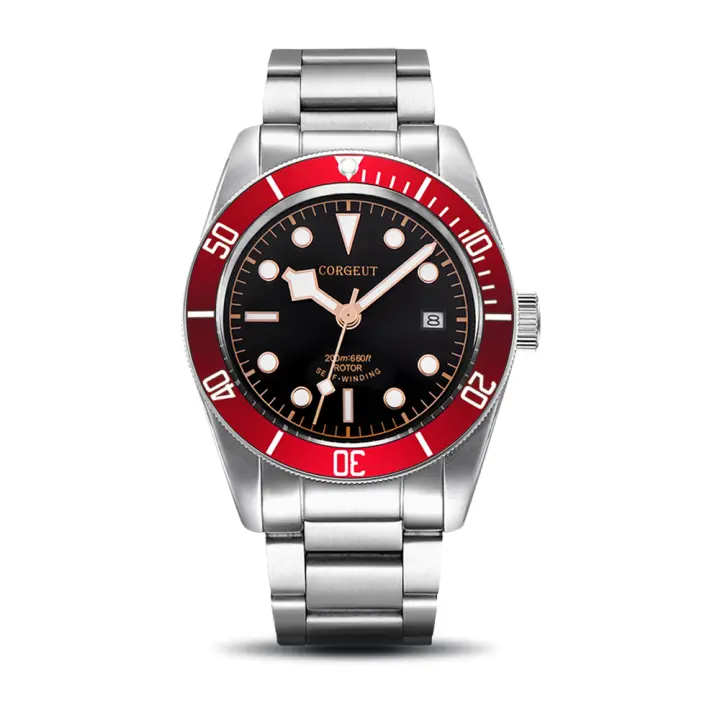 Reloj De Pulsera Para Hombre De Lujo Con Movimiento Japonés Y Cristal De Zafiro CORGEUT Diversión Automática Con Fechador Estilo Negocios Y Casual Resistente Al Agua 20 Barra - 1