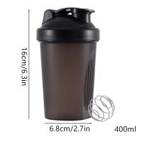 Botella De Deporte Shaker Para Proteína De Mantequilla Con Mezclador De Acero Inoxidable Plástico Libre De BPA Botella De Bebida Portátil Para Gimnasio Y Exterior 400ml - details 2