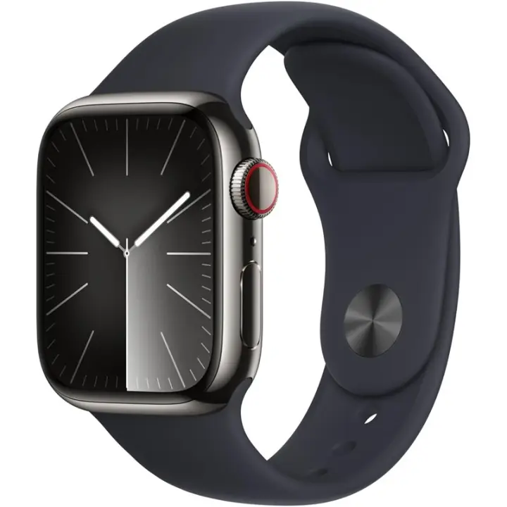 Apple Watch Series 9 GPS Celular 41 mm Acero inoxidable Grafito Cinturón deportivo Medianoche M/L - 1