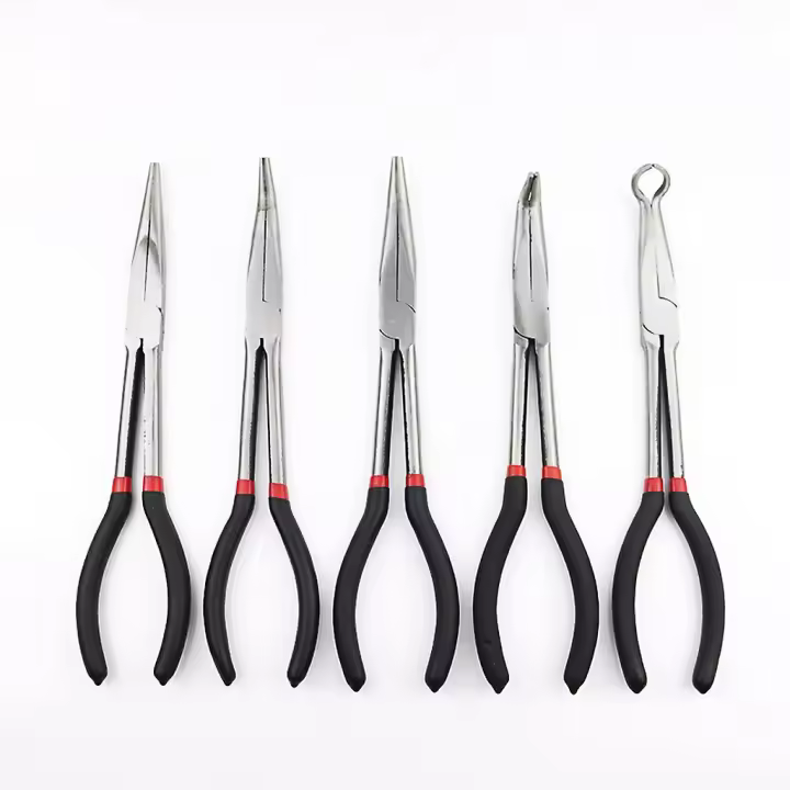5 pcs11 "para Extra Largo Alcance nariz Alicates recta 90/45/25 grado doblada Alicates T - 1
