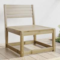 vidaXL Sofá de jardín madera maciza de pino en color Blanco/Douglas natural/Pino natural y más - details 4