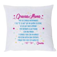 Cojín con Mensaje: " Gracias Mamá! Por tus charlas interminables y tus "te lo dije" que no quería escuchar, de los que tanto aprendí!...." Regalo día de la Madre . Frase Madres Abuelas - details 0