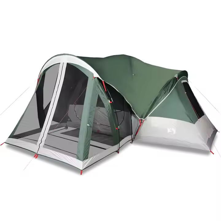 vidaXL Tienda de campaña familiar tipi 8 personas impermeable verde - 1