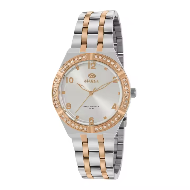 Reloj Marea para mujer correa army plata y esfera con piedras, Ref: B54228/3 - 1