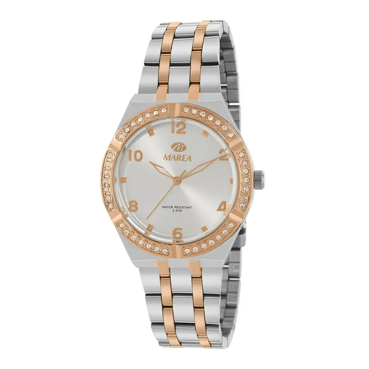 Reloj Marea para mujer correa army plata y esfera con piedras, Ref: B54228/3 - 1