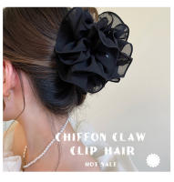Grande Clip Para El Cabello De Tela De Lanteja Negra Con Flor De Rosas Accesorios De Peluca Para Mujeres Clip De Rosca De Tamaño Grande Para Mujeres - details 0