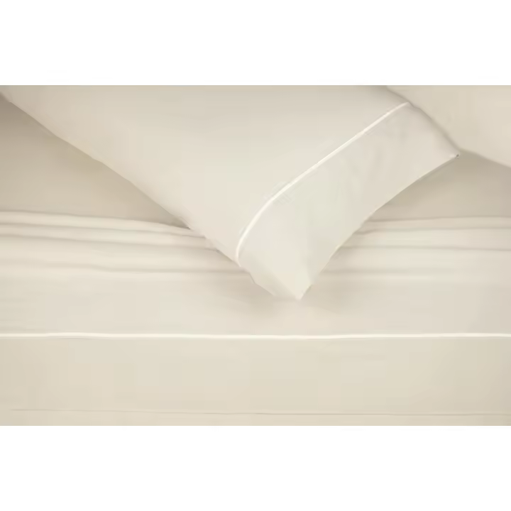 Juego sábanas beige 241 Ribete Blanco - 1