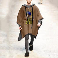 2025 nueva moda hombres top capa tendencia hombres capa chal capa abrigo tweed chaqueta - details 8