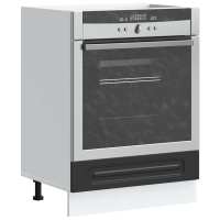 vidaXL Mueble de horno Kalmar roble artesanal madera reconstituida en color Roble artisan/Negro/Marrón roble y más | almacenamiento funcional diseño moderno para baño dormitorio sala - details 1