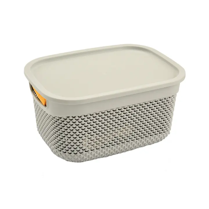 Cesta Mediana Rectangular con Tapa 6,6 Litros 7house - 1