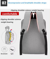 Mochila Negocios Impermeable Para Hombres Con USB Capacidad Grande Para Portátil De 15.6 Pulgadas Bolsa De Escuela Para Hombres - details 4