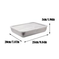 Caja De Almacenamiento De Alimentos Para Nevera Con Tapa De Plástico Acero Inoxidable Y Plástico Para Mariscos Frutas Verduras Caja De Picnic Moderna - details 19