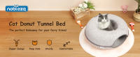 Nobleza - Túnel para Gatos de Fieltro, Cama para gatos Extraíble con Cremallera, Casa para Gatos Interior, Apta para Gatos Medianos y Grandes de Hasta 13 kg, 60×60×26cm, Gris - details 0