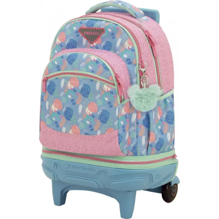 Mochila Carro Compact Desmontable Rosa Privata Fun - Bolsillos Organizadores, Espalda y Tirantes Acolchados, Medidas 34.5x44.5x23 cm - 1
