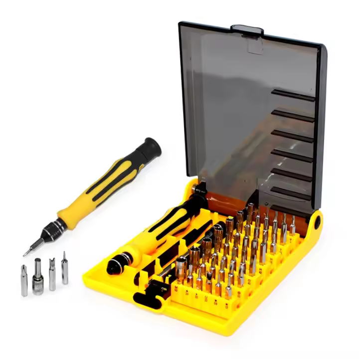 Juego De Destornilladores Magnéticos 45 En 1 Precisión Con Palas Largas Y Aretes Herramienta De Reparación Para Móviles Y PC - 1