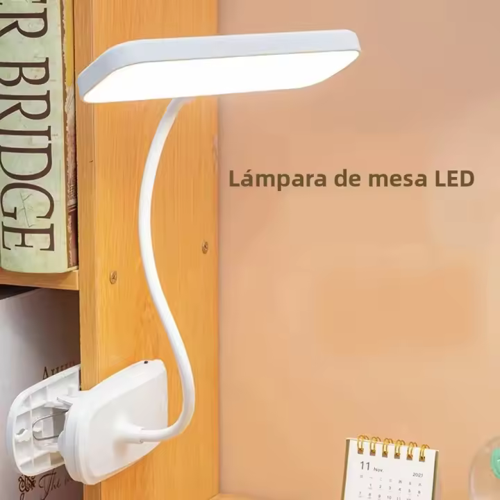 Lámpara De Escritorio Flexible 360° Con Clip Y USB Luz Nocturna Ajustable Para Dormitorio Estudio Lectura Oficina - 1