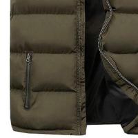 Chaqueta Sin Mangas De Talla Grande Para Hombre En Color Sólido Con Bolsillos Cálida Chaleco De Cashmere Y Poliéster Para Uso Diario En Otoño E Invierno - details 3