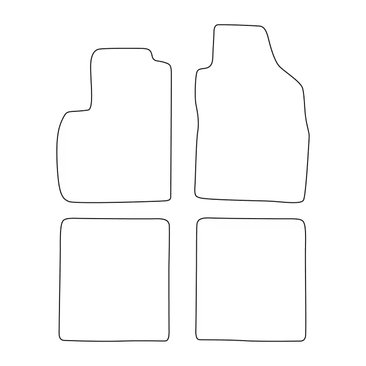 Juego de alfombrillas de terciopelo para Fiat Panda II 2003-2012 - acabado negro - 1