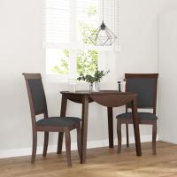 vidaXL Sillas de comedor con cojines 2 uds madera maciza marrón caucho en color Marrón y claro/Blanco y marrón/Natural y claro y más | cómodas modernas ergonómicas para comedor cocina salón hogar - details 4