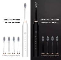 Cepillo De Dientes Eléctrico Sonic Para Adultos IPX7 Impermeable Cabeza De Cepillo DuPont Recargable Por USB Limpieza De Alta Frecuencia 6 Modos De Limpieza - details 2