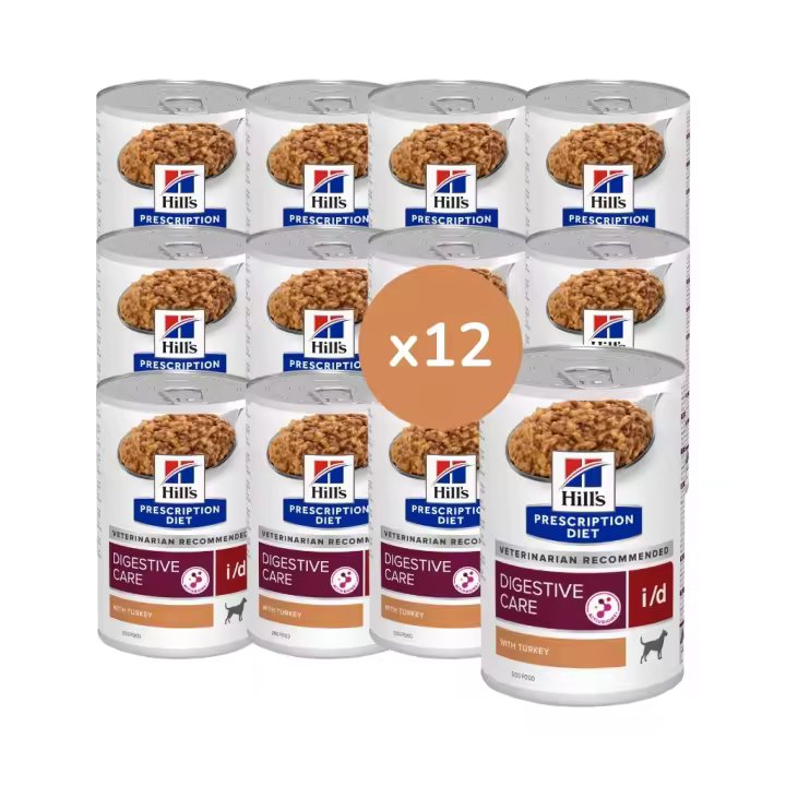 HILL´S - Digestive Care I/D Turkey (12x360 gr) - Alimento Dietético Completo para Digestiones Sensibles en Perros Adultos (Pavo) - 1