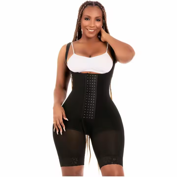 Fajas Colombianas Bum Lift Tummy Control Shapewear Mid Thigh Open Bust Skims Bodysuit For Daily Or Postpartum Use Black - 1